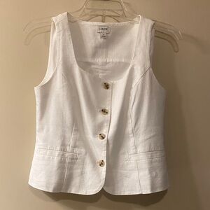 J.Crew Cream Sleeveless Button-Up Top